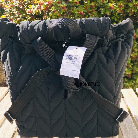 KATE SPADE Ellie Large Flap Quilted Backpack Black - Picture 8 of 8
